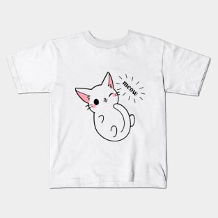 cute cat meow Kids T-Shirt